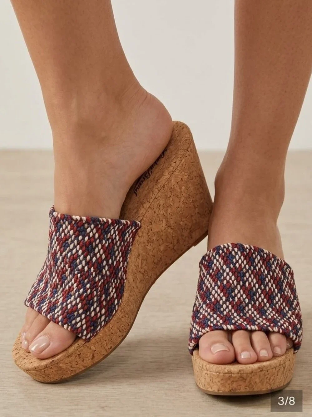 Lucky Brand Marilynn Cork Platform Sandals Comfort Stretch Women's Size 8.5